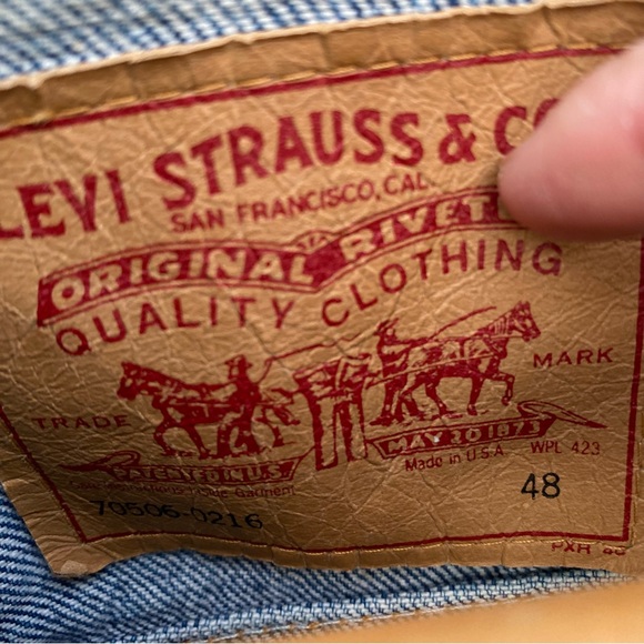 Vintage Levi’s 70506 Denim Trucker Jacket Made in USA Size 48 90s Red Tab - Picture 5 of 7